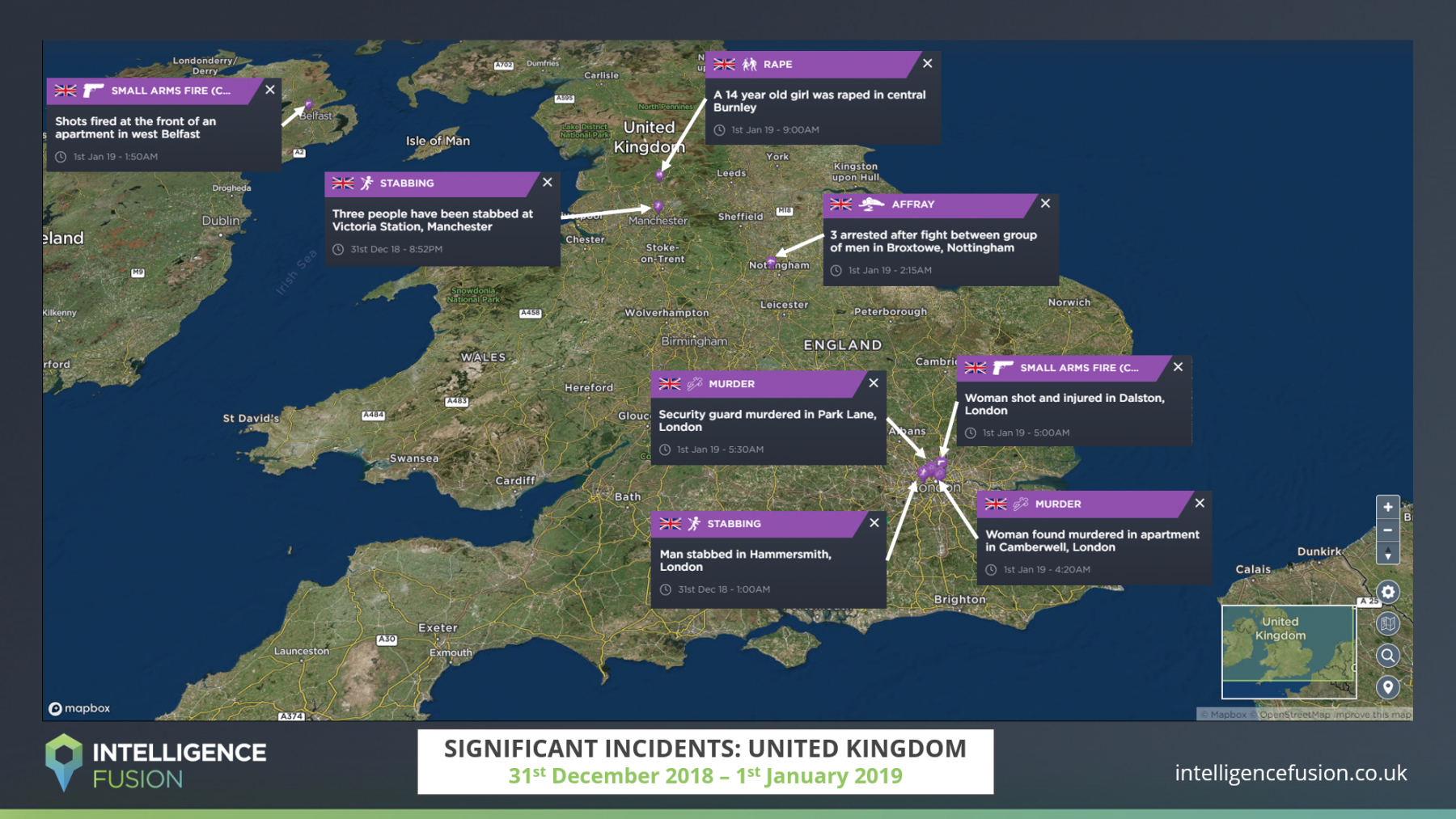 Incidents and crime across the UK including a NYE terror attack in Manchester